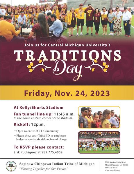 CMU Traditions Day Saginaw Chippewa Indian Tribe