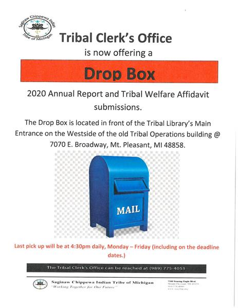 Tribal Clerk Drop Box Saginaw Chippewa Indian Tribe